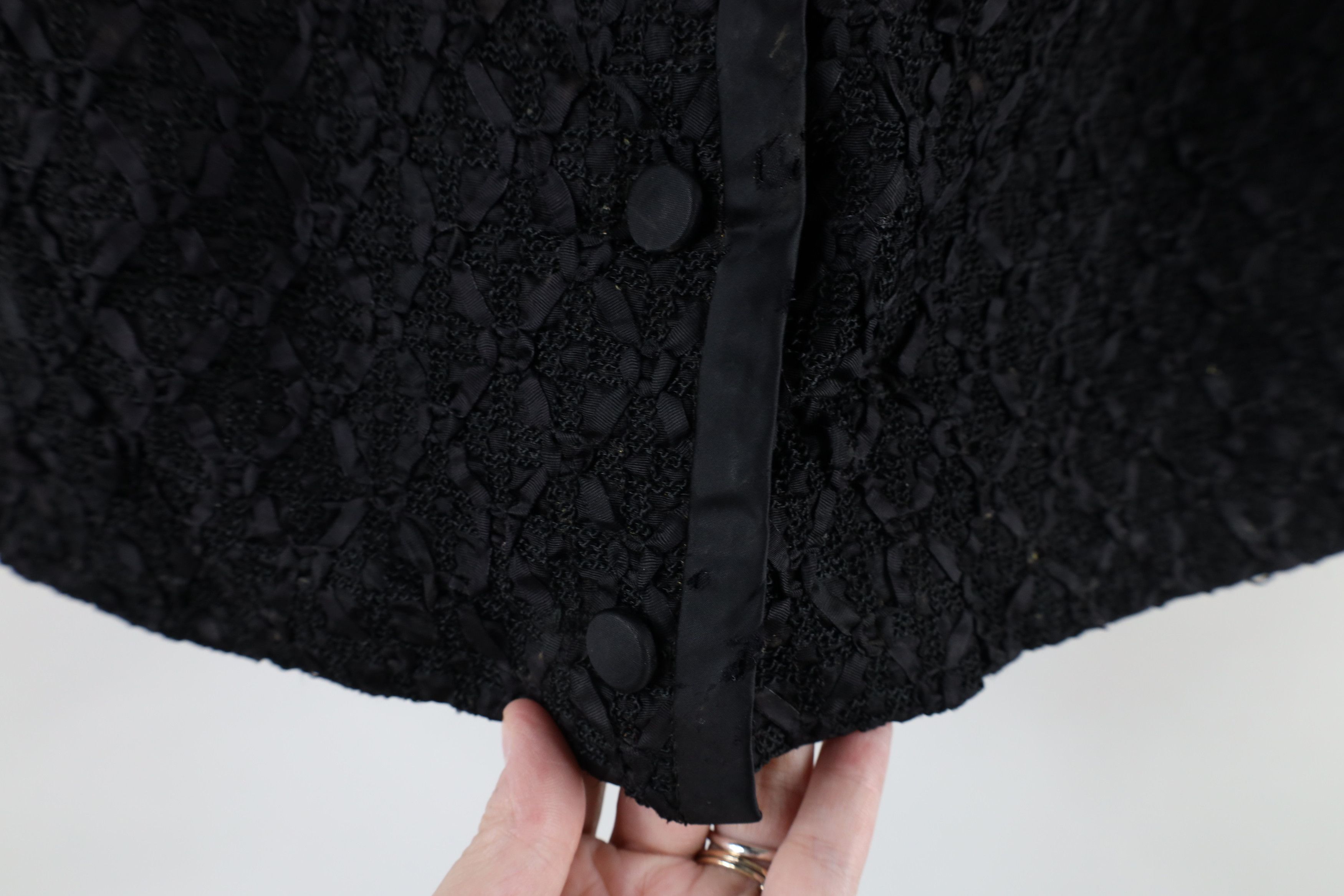 Vintage Vintage 50s 60s Rockabilly Texture Satin Trim Blazer Jacket Size M / US 6-8 / IT 42-44 - 12 Thumbnail