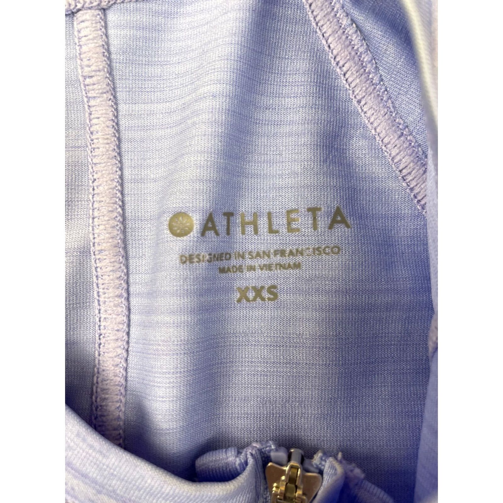 Athleta Athleta Top Womens 2XS Blue 1/4 Zip Cycling Pullover Sleeveless Jersey Pocket Size XXS / US 00 / IT 34 - 4 Thumbnail