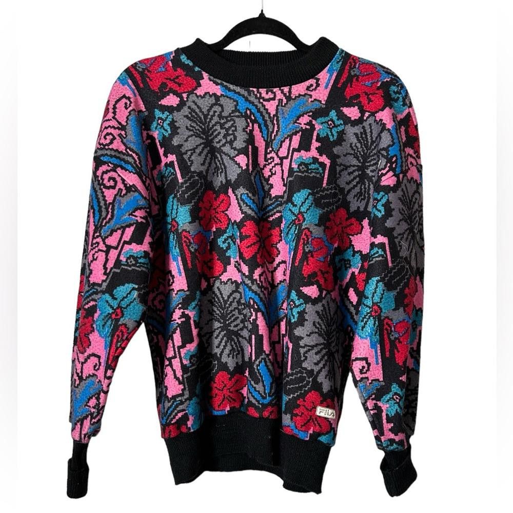 Fila Fila l Rare Vintage 1980’s Floral Pullover Sweatshirt Size 4 Size S / US 4 / IT 40 - 1 Thumbnail
