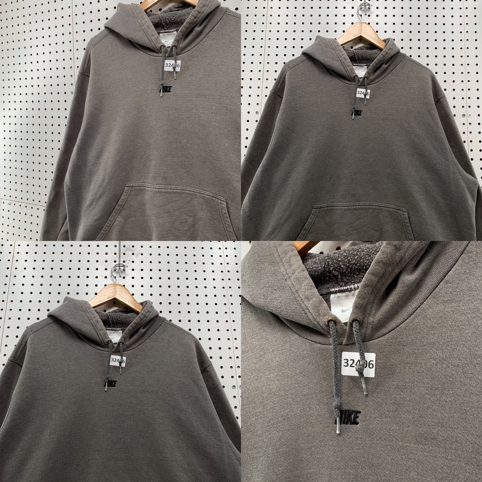 Nike VINTAGE Nike Center Spellout Hoodie Gray Mens XL Swoosh 26.5x27.5 RARE Size US XL / EU 56 / 4 - 8 Thumbnail