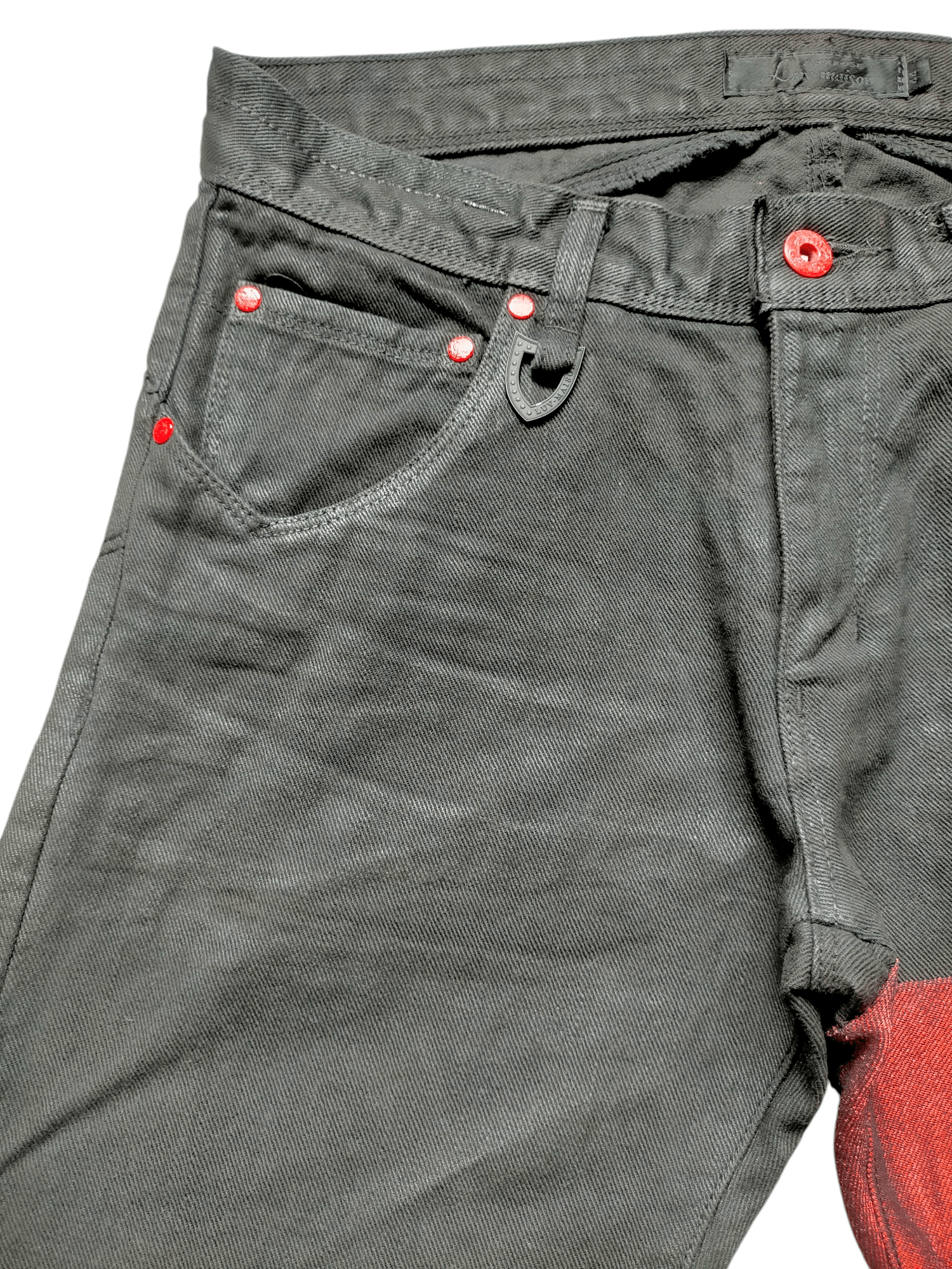 If Six Was Nine Flare Jeans Jackrose Waxed Boot cut Black Denim Size US 31 - 5 Thumbnail