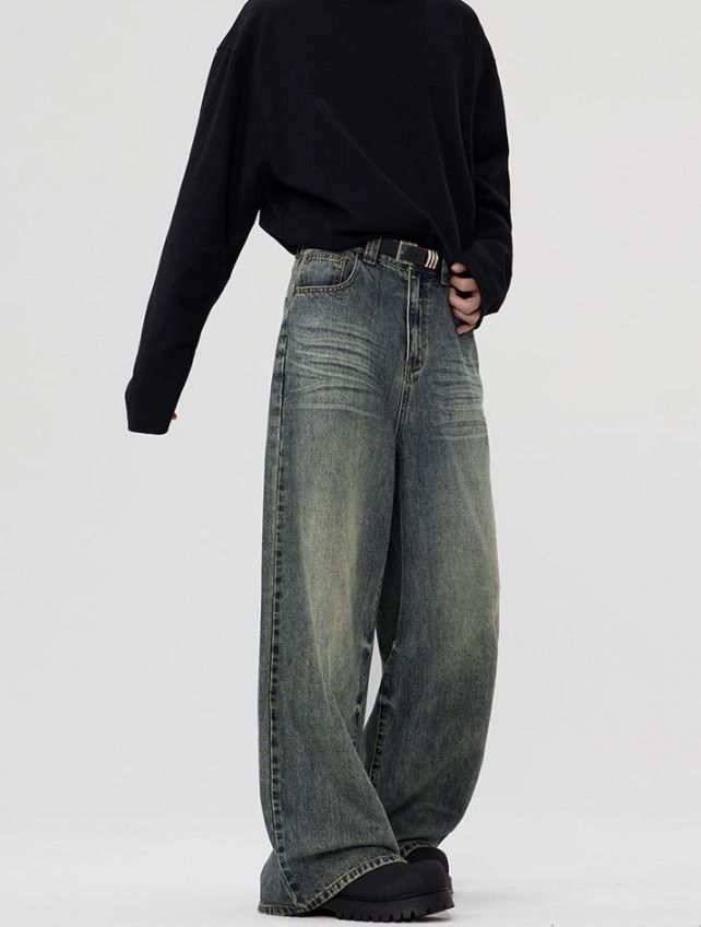 Vintage American retro men's casual loose straight baggy jeans Size US 32 / EU 48 - 2 Thumbnail