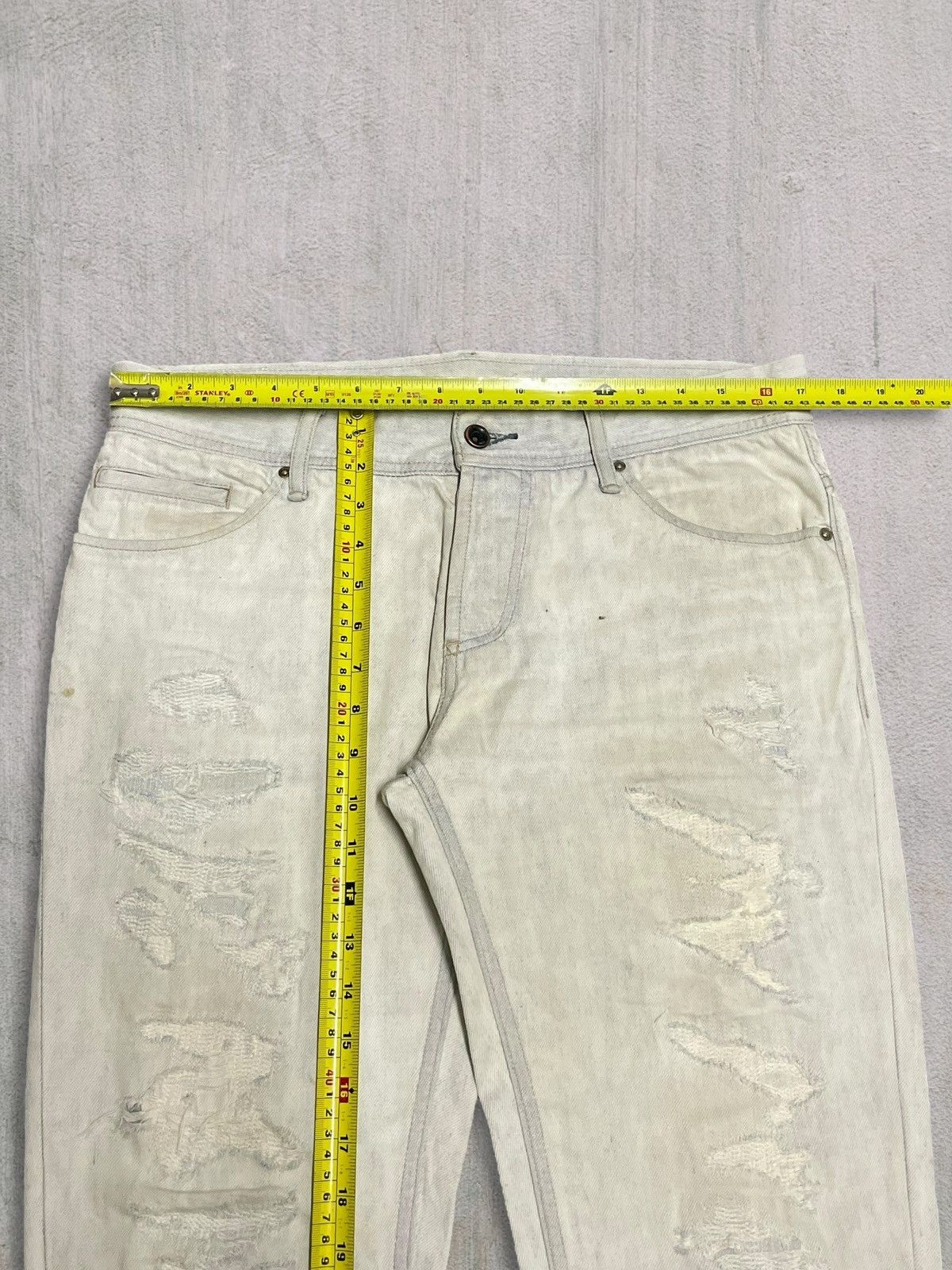 KOJIMA GENES Japanese Denim E Jeans by Kojima Ripped Punk Style Designer Size US 33 - 14 Thumbnail