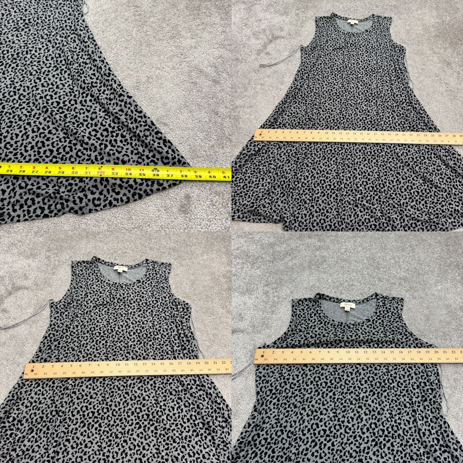 Vintage Style&co. Leopard Print A-Line Tank Dress Womens Plus 0X Gray Black Stretch NWT Size XL / US 12-14 / IT 48-50 - 9 Thumbnail