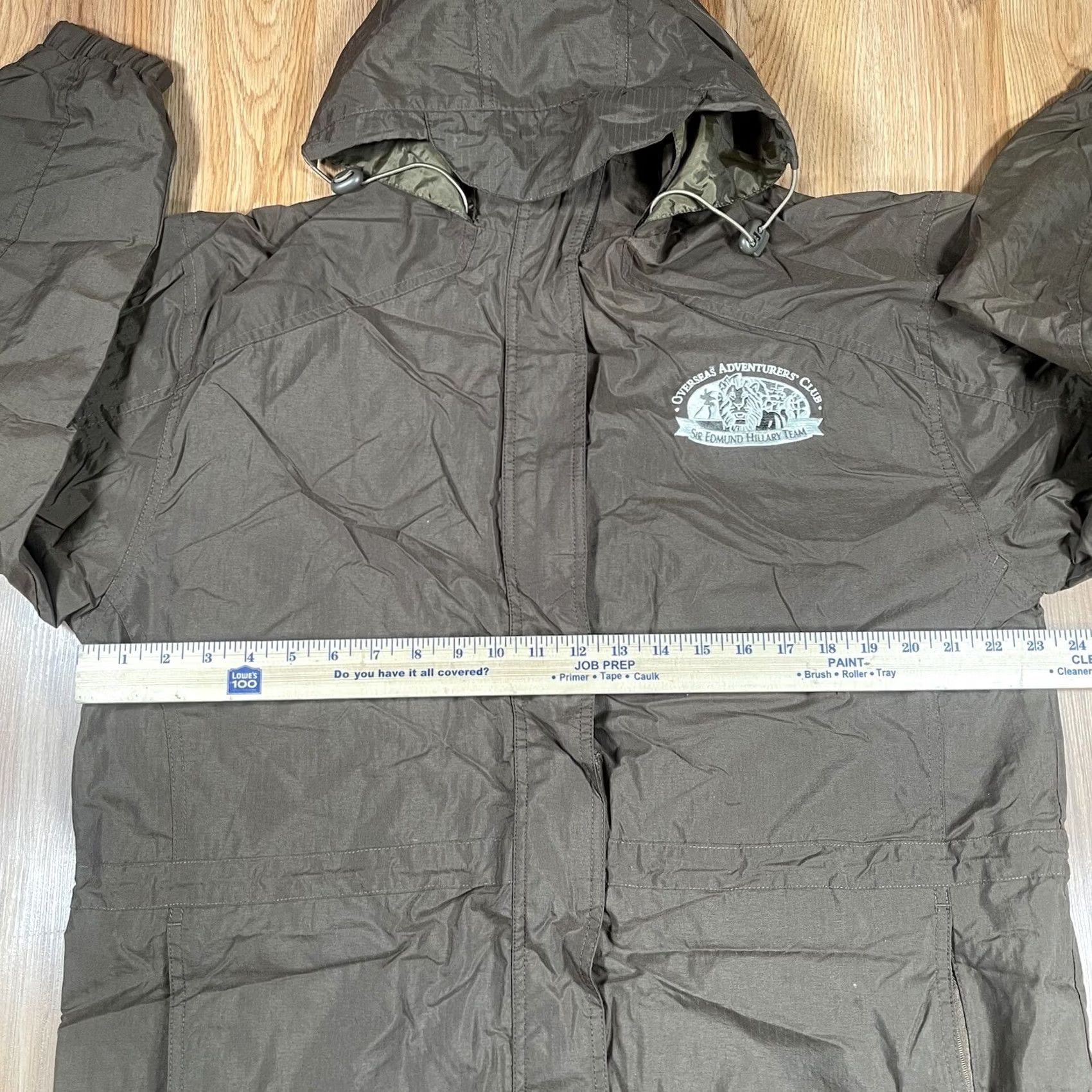 Olive Overseas Adventurer’s Club Windbreaker Hoodie Mens L Olive Green Full Zip Jacket Size US L / EU 52-54 / 3 - 6 Thumbnail