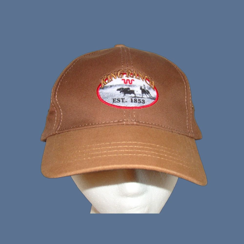 Vintage VINTAGE King Ranch Kingsville TX Adjustable Strap Brown Canvas Hat USA Size ONE SIZE - 1 Thumbnail
