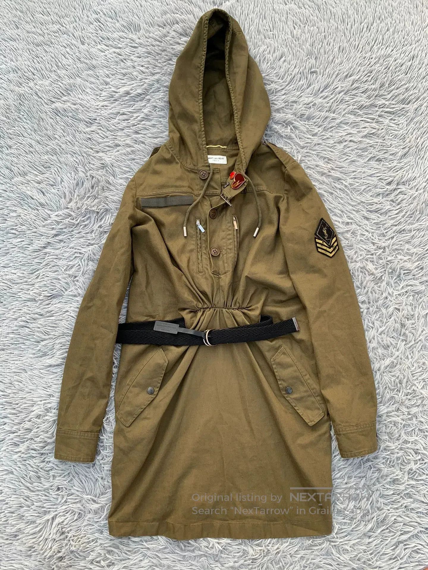 Saint Laurent Paris Saint Laurent Military Green Trench Coat Dress. Size XS / US 0-2 / IT 36-38 - 2 Thumbnail