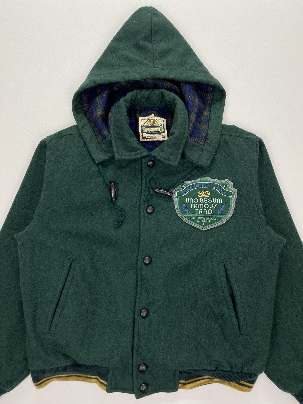 Vintage Vintage Second Club Hooded Varsity Jacket Size US S / EU 44-46 / 1 - 3 Thumbnail