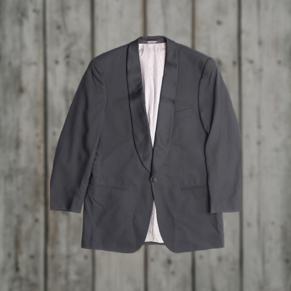 Vintage Baumler Black Tuxedo Jacket Medium Wool Blazer Formal Evening Coat Size 40R - 1 Thumbnail