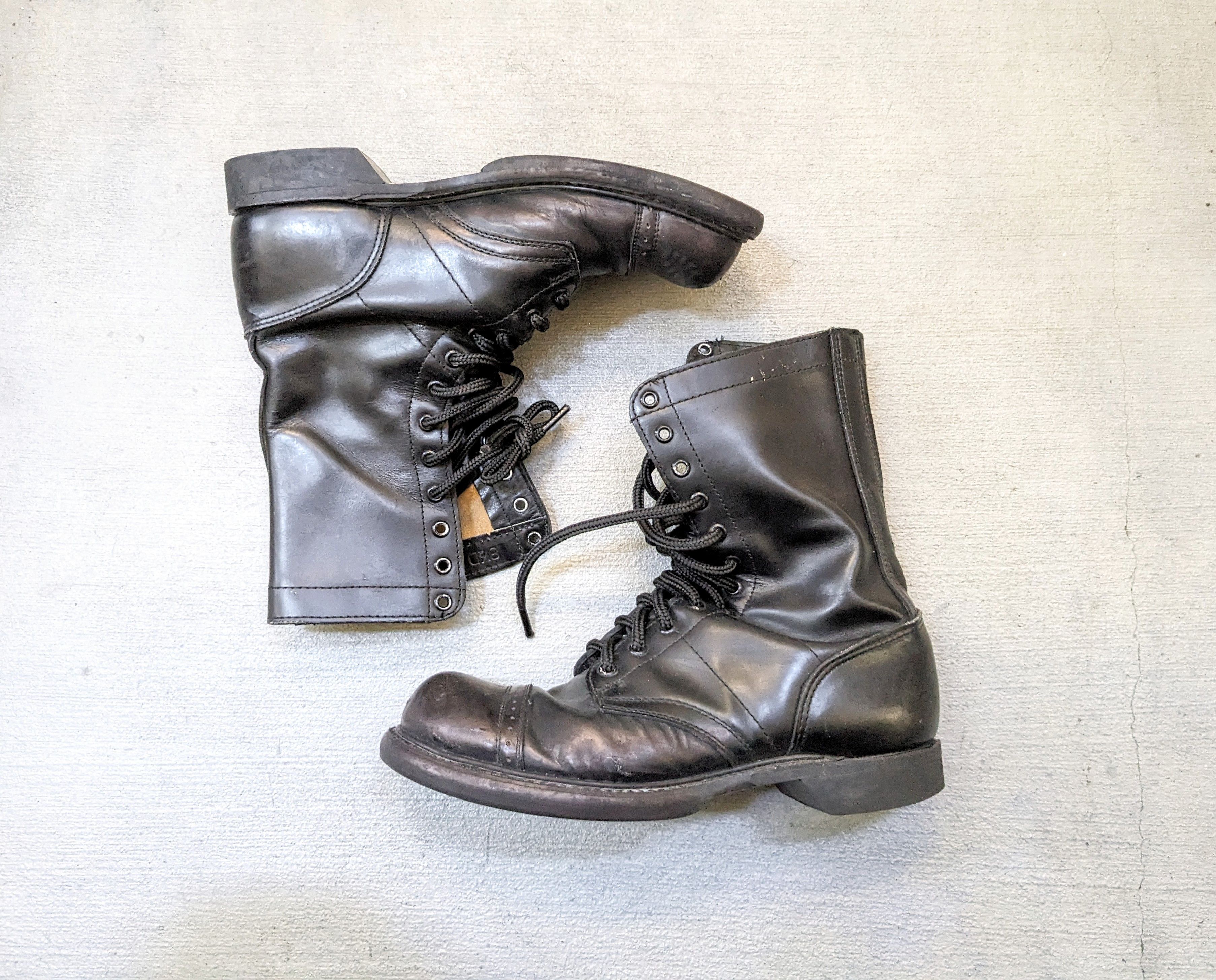 Vintage Vintage Combat Boots Black 8.5 Leather Biker Chunky Rubber Size US 8.5 / EU 41-42 - 1 Thumbnail