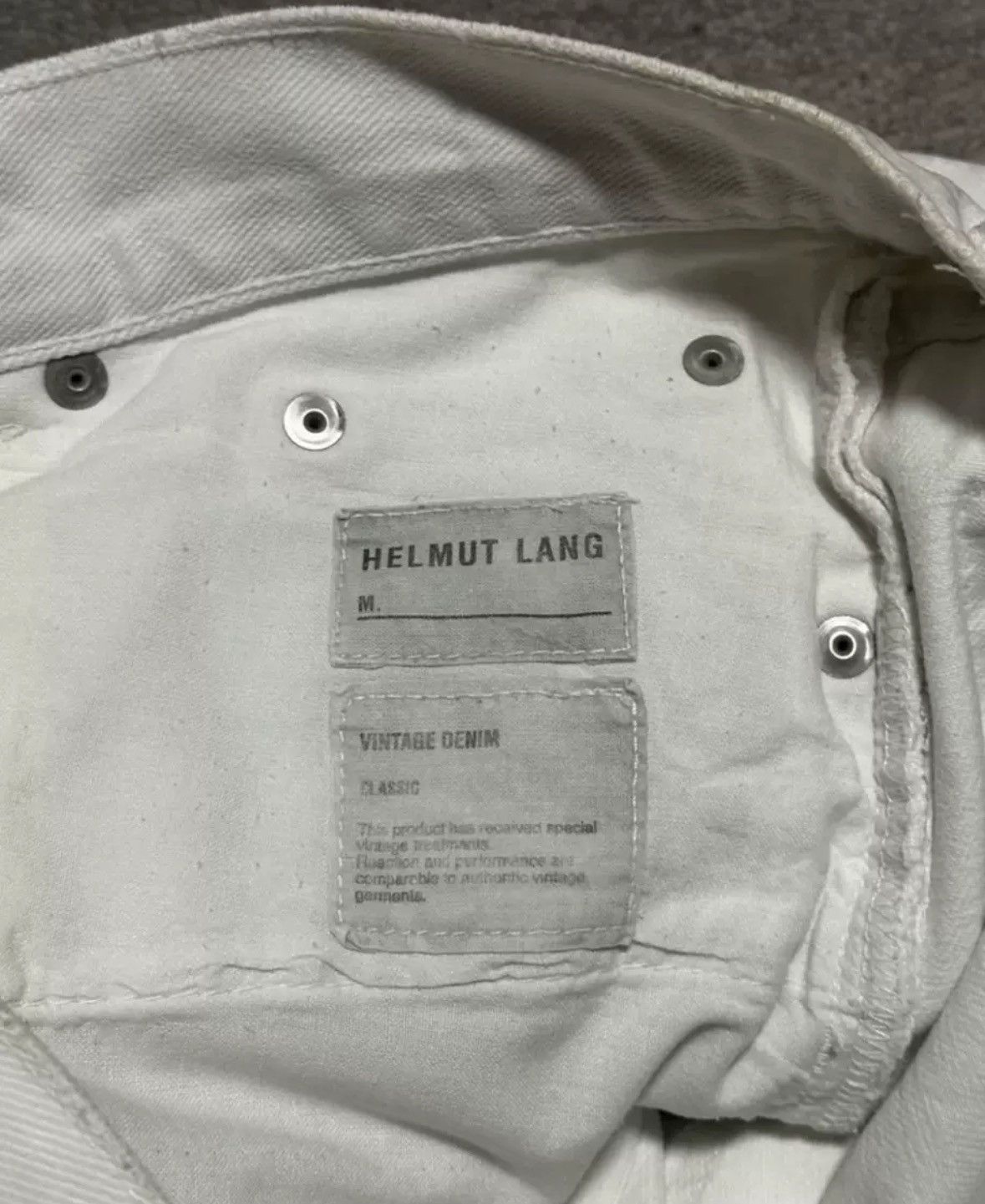 Helmut Lang Helmut Lang 2003ss, my regular tire print, white jeans Size US 32 / EU 48 - 4 Thumbnail