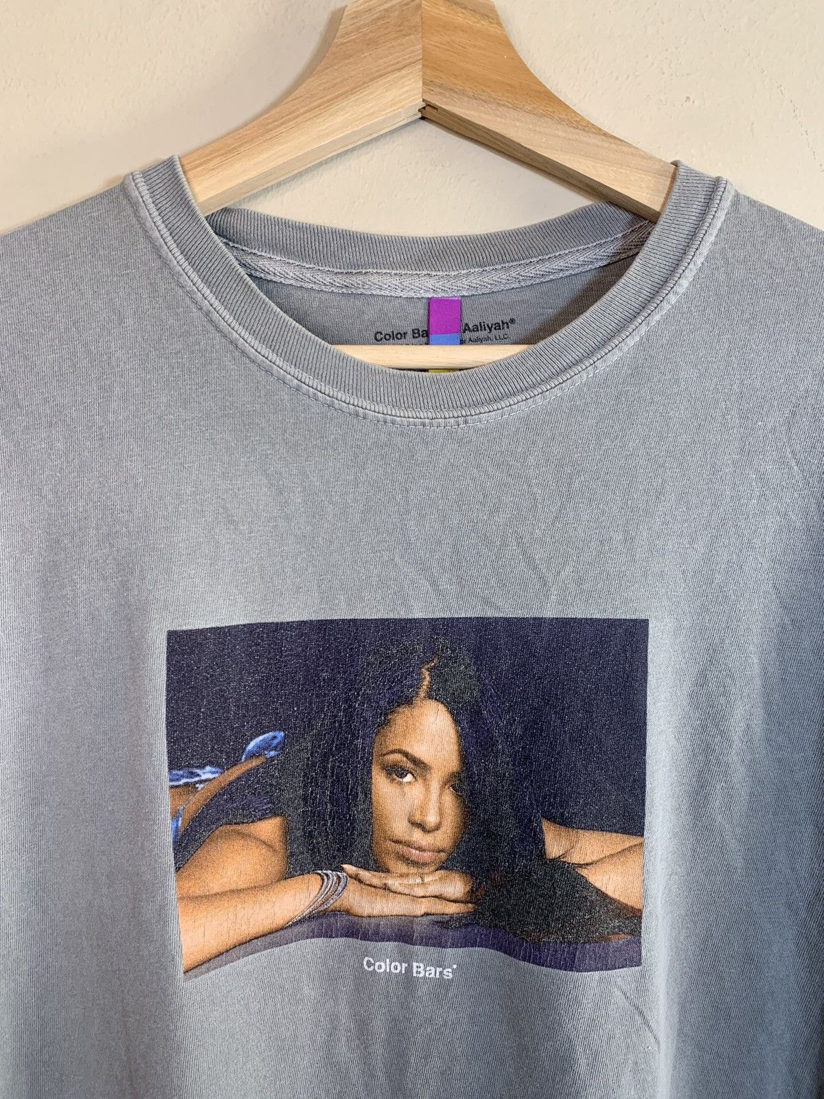 Band Tees *RARE* Aaliyah x Color Bars Portrait Art R&B Rap Music Shirt Size US L / EU 52-54 / 3 - 2 Thumbnail