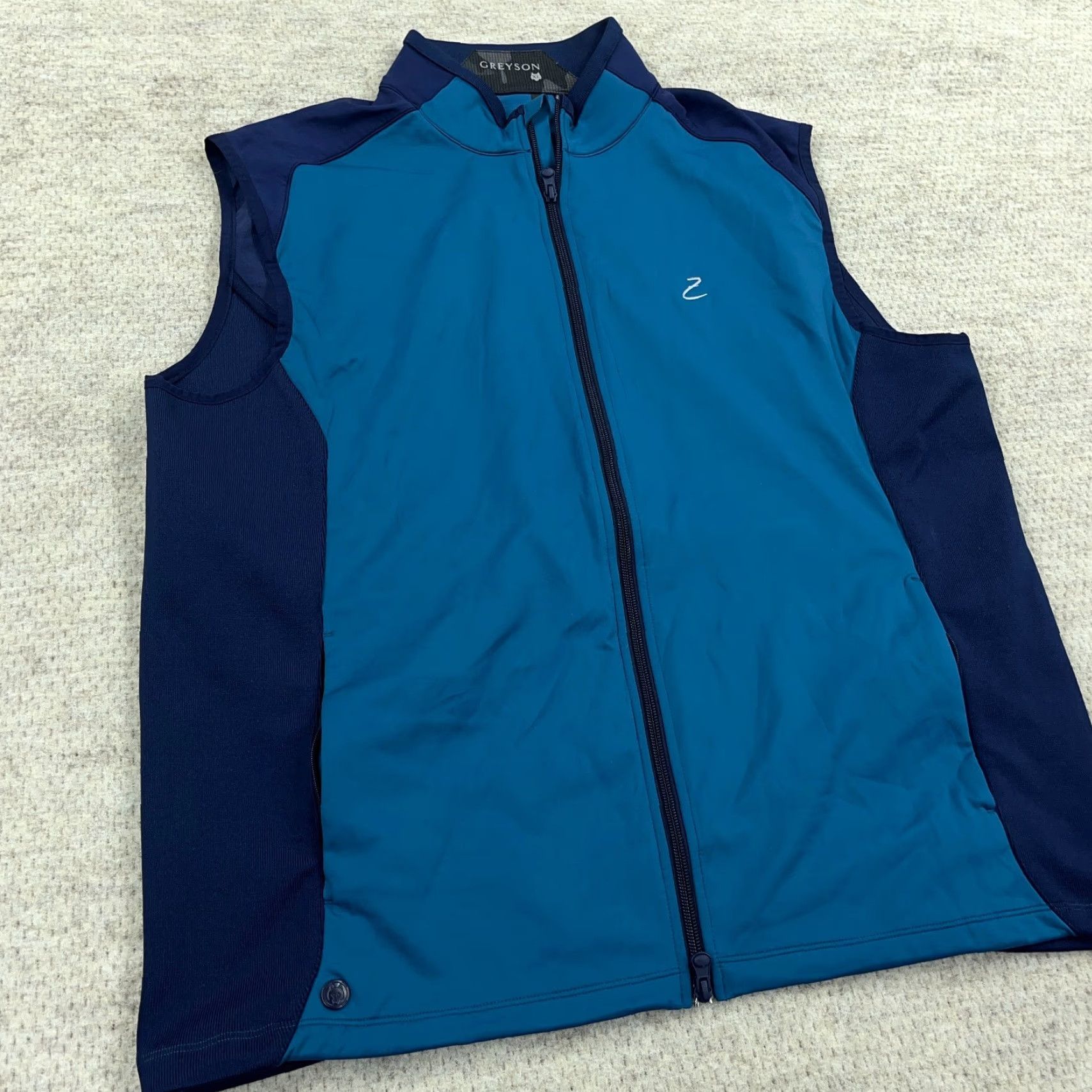 Vintage Greyson Jacket Men XL Blue Full Zip Windbreaker Golf Performance Wicking All Seasons Pockets Hooded Regular Modern Sports Casual Size US XL / EU 56 / 4 - 5 Thumbnail