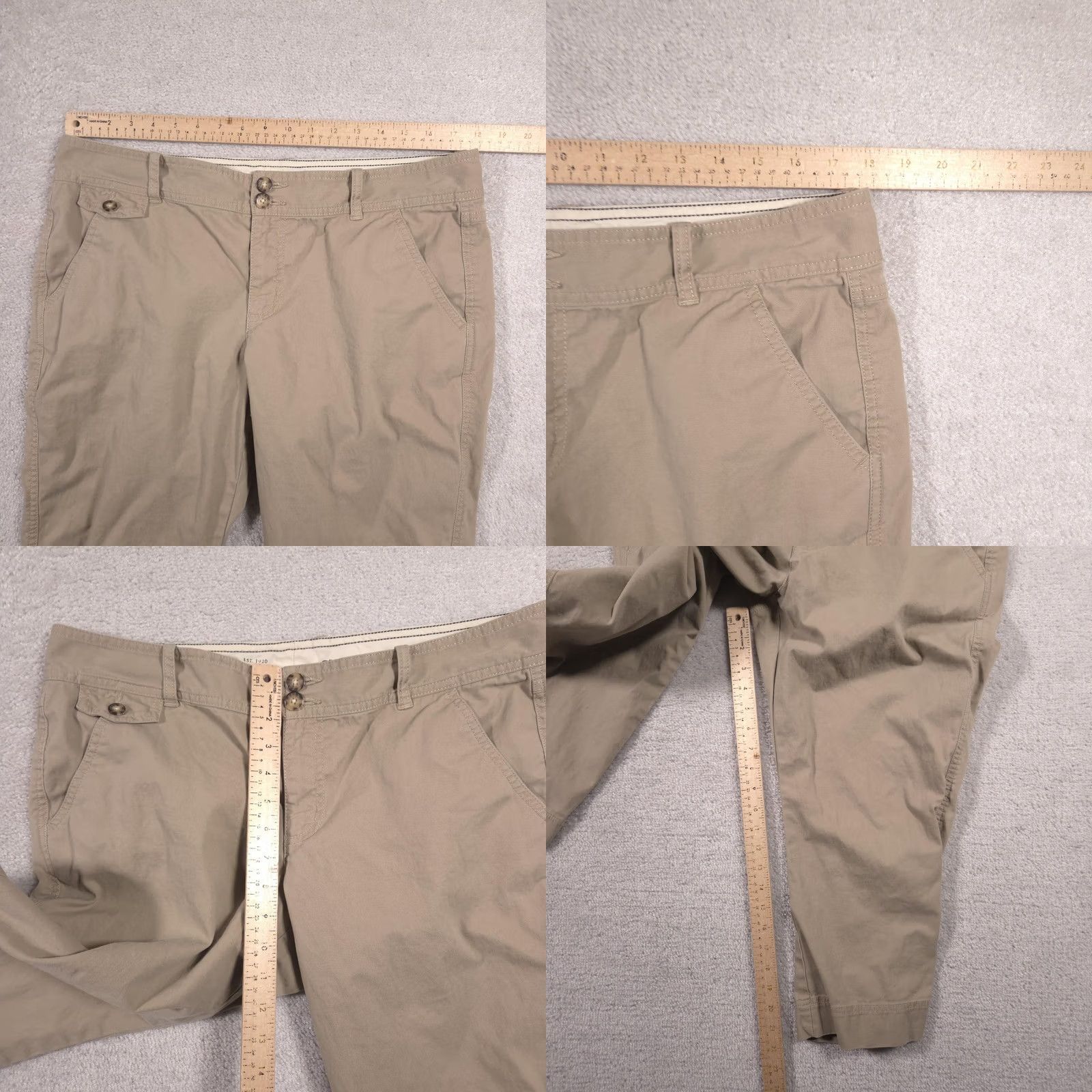 Eddie Bauer Eddie Bauer Pants Womens 14 Beige Shaw Twill Capri Straight Leg Stretch Chino Size 36" / US 14 / IT 50 - 8 Thumbnail