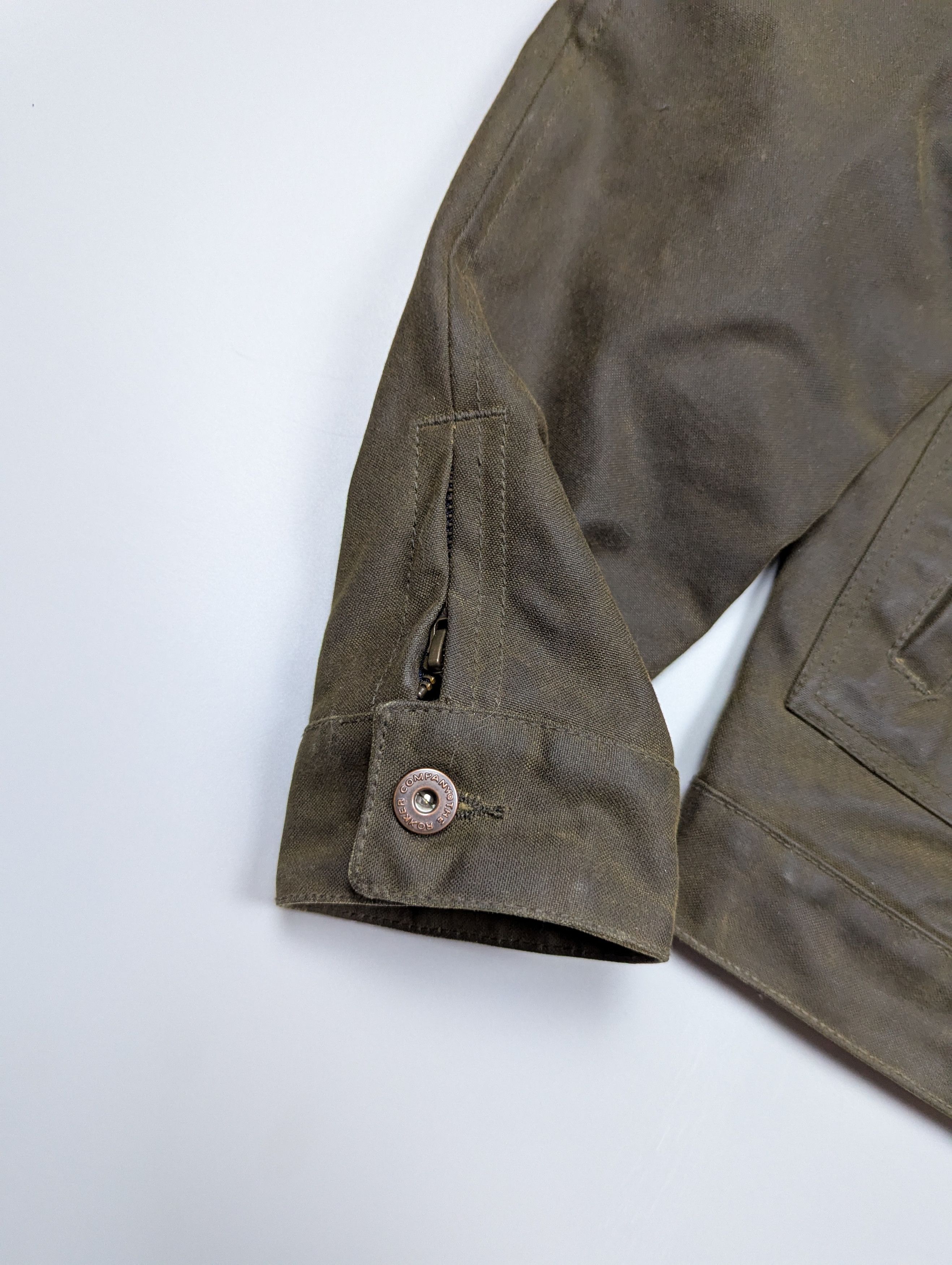THE ROKKER COMPANY ROKKER Brown Waxed Moto Jacket M/L Waterproof Biker Size US L / EU 52-54 / 3 - 4 Thumbnail