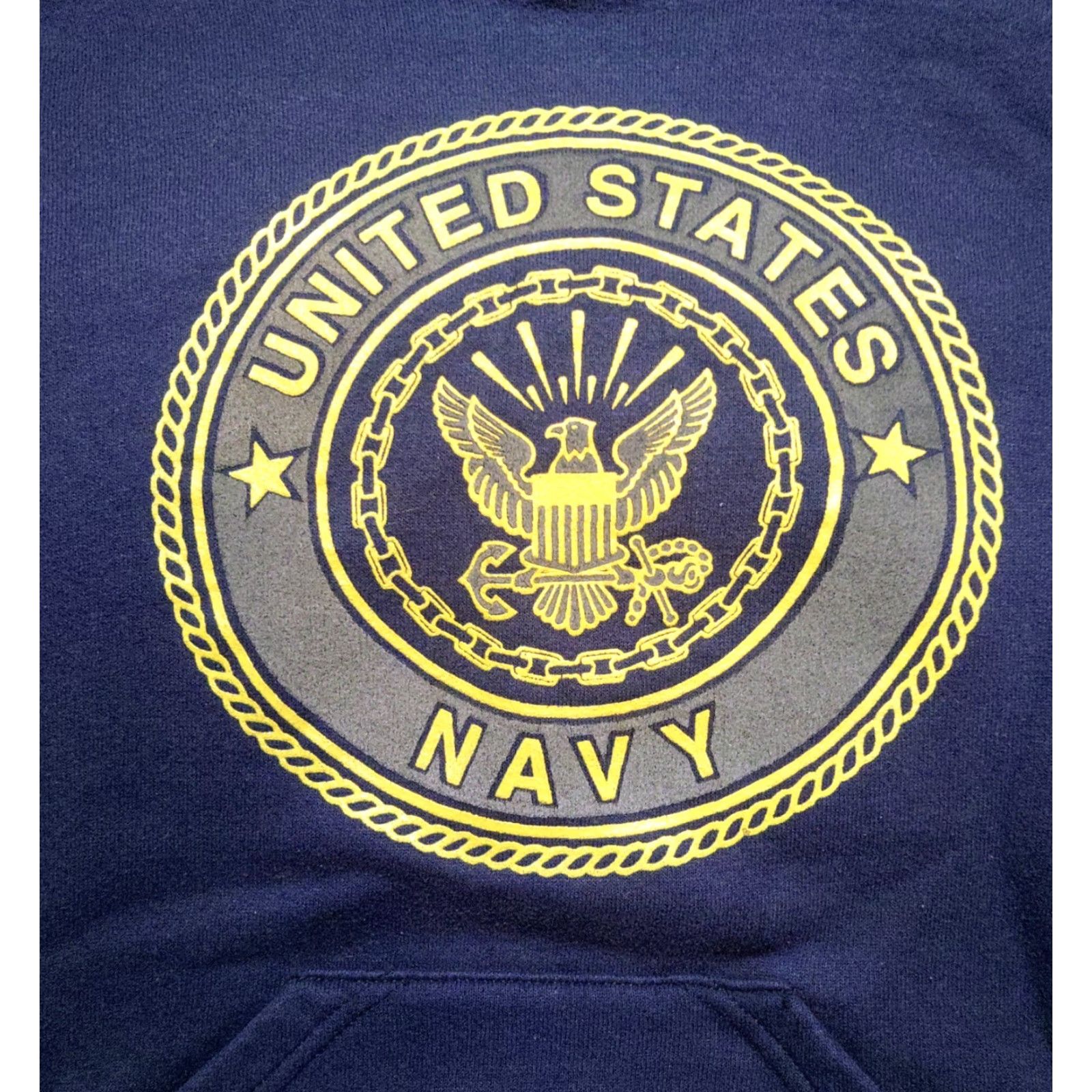 Soffe US Navy Hoodie Mens Large Blue Logo Pullover Sweatshirt Vintage Soffe Crew Neck Hooded Military USA Size US L / EU 52-54 / 3 - 5 Thumbnail