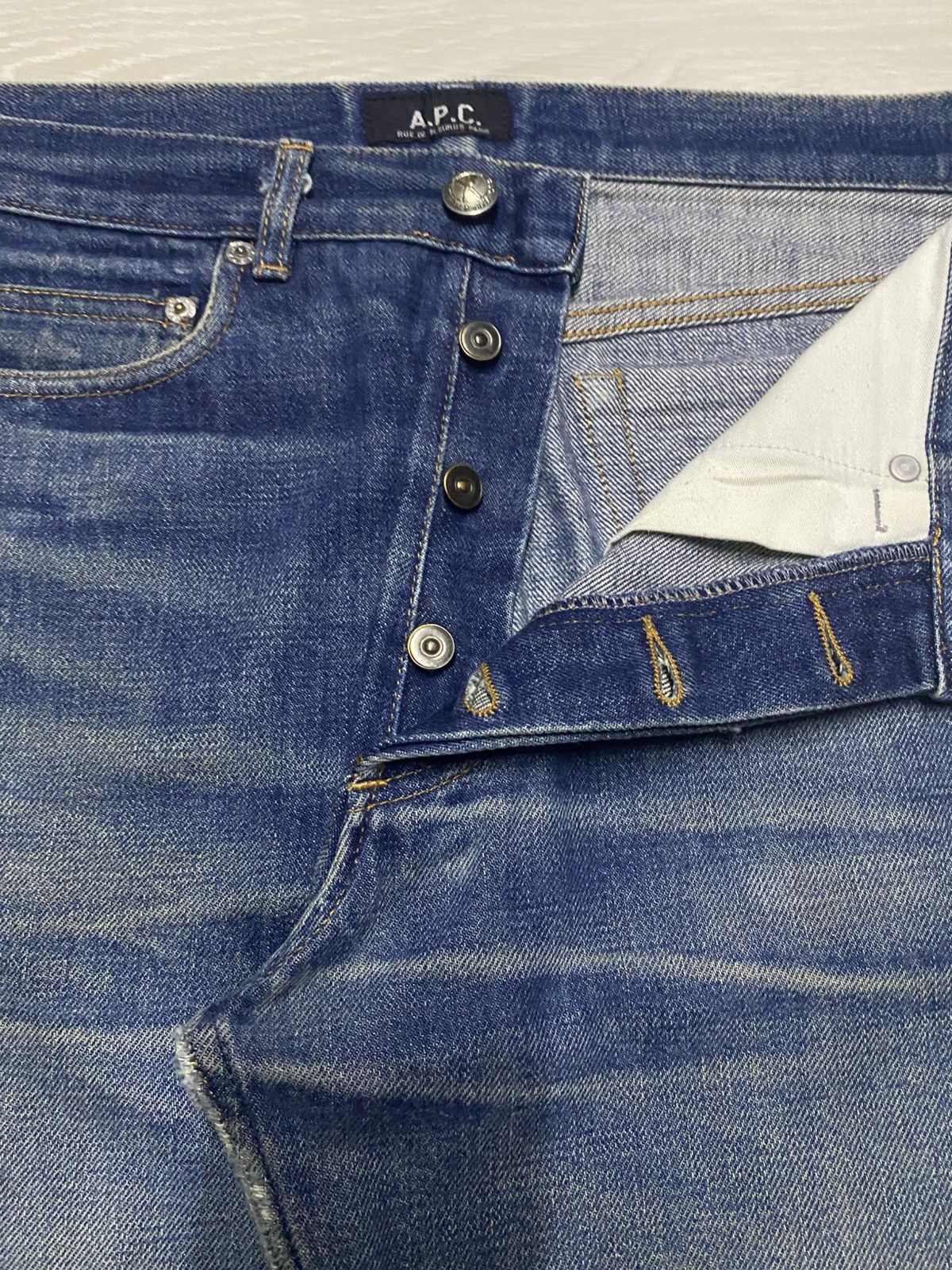 A.P.C. A.P.C Rue De Fleurus Selvedge Denim Mud Wash Loose Jeans Size US 30 / EU 46 - 10 Thumbnail
