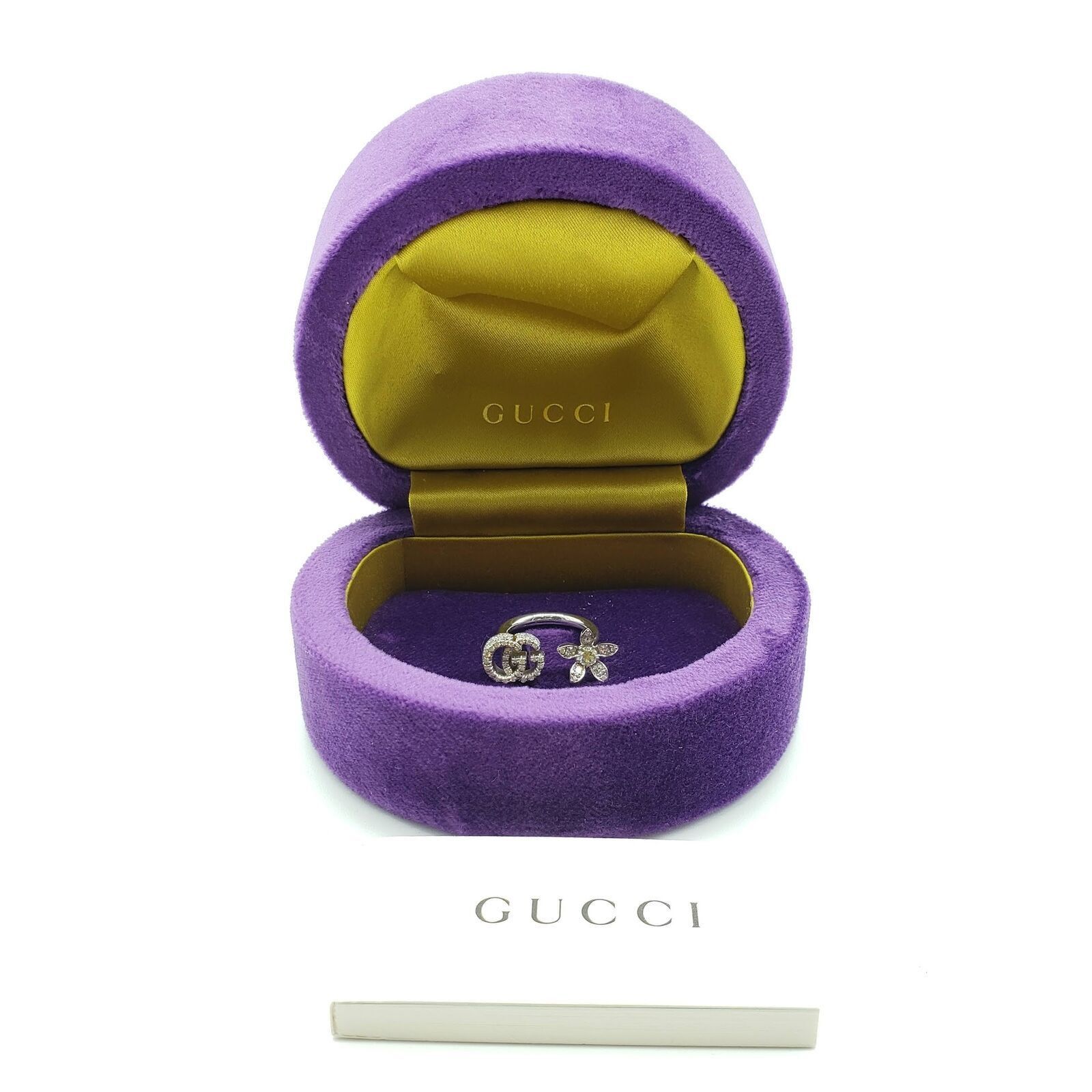 Gucci Flora 18k Ring Diamonds White Gold Sz 5.25 - $4700 Size ONE SIZE - 1 Thumbnail
