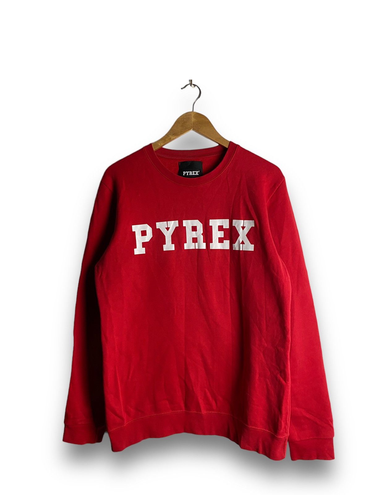 Pre-owned Pyrex Vision X Virgil Abloh Og Pyrex Spellout Crewneck Sweatshirt In Red