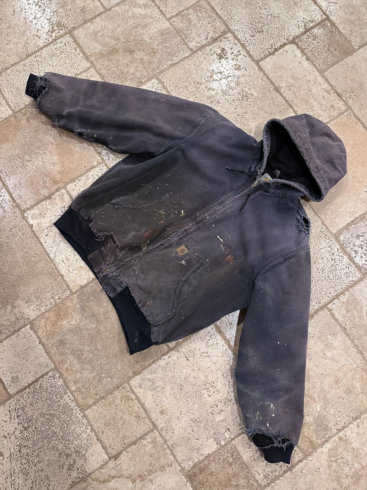 Carhartt Vintage Carhartt Faded Thrashed Hooded Distress Work Jacket Size US XL / EU 56 / 4 - 5 Thumbnail