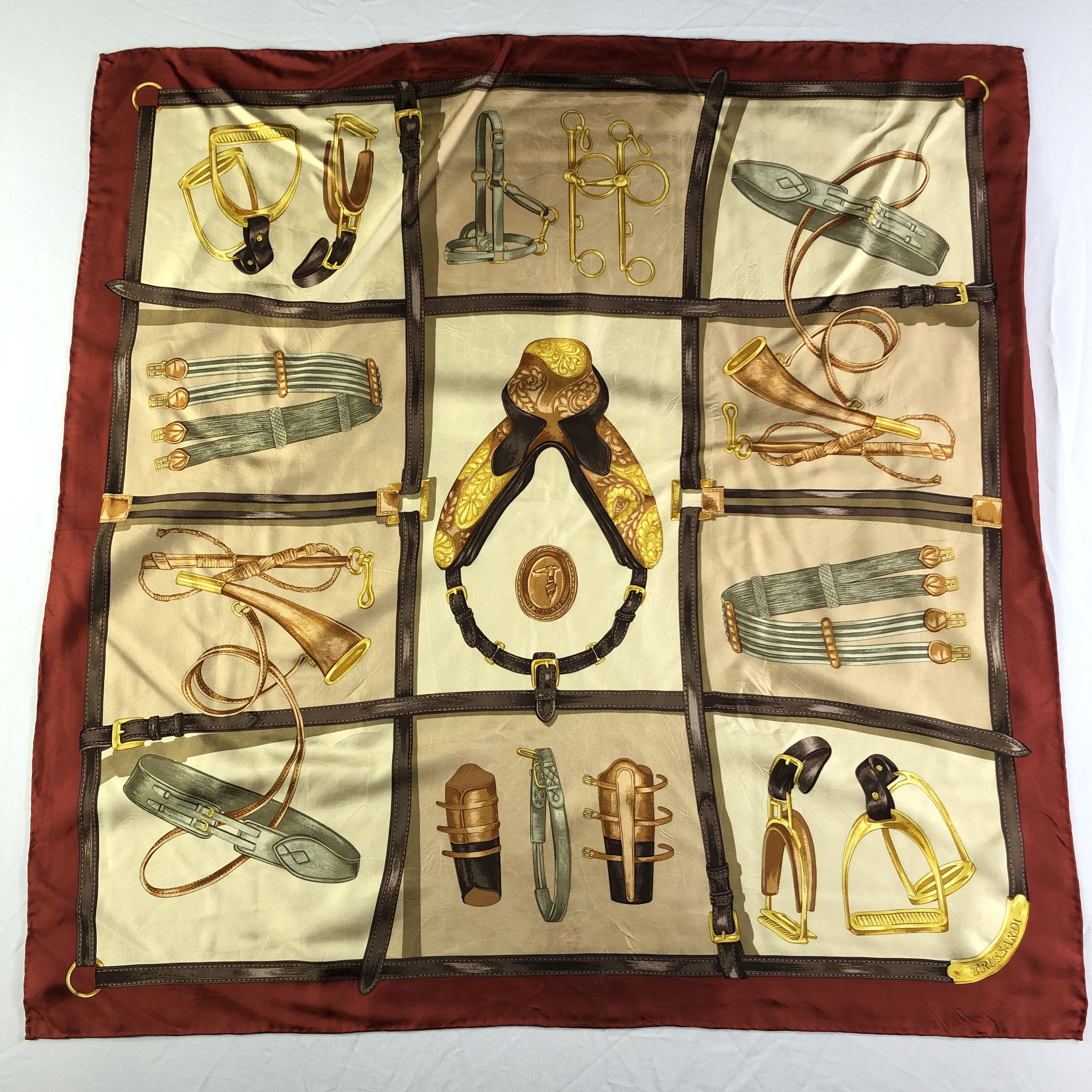 Trussardi × Vintage Vintage Trussardi Silk Scarf Size ONE SIZE - 2 Thumbnail