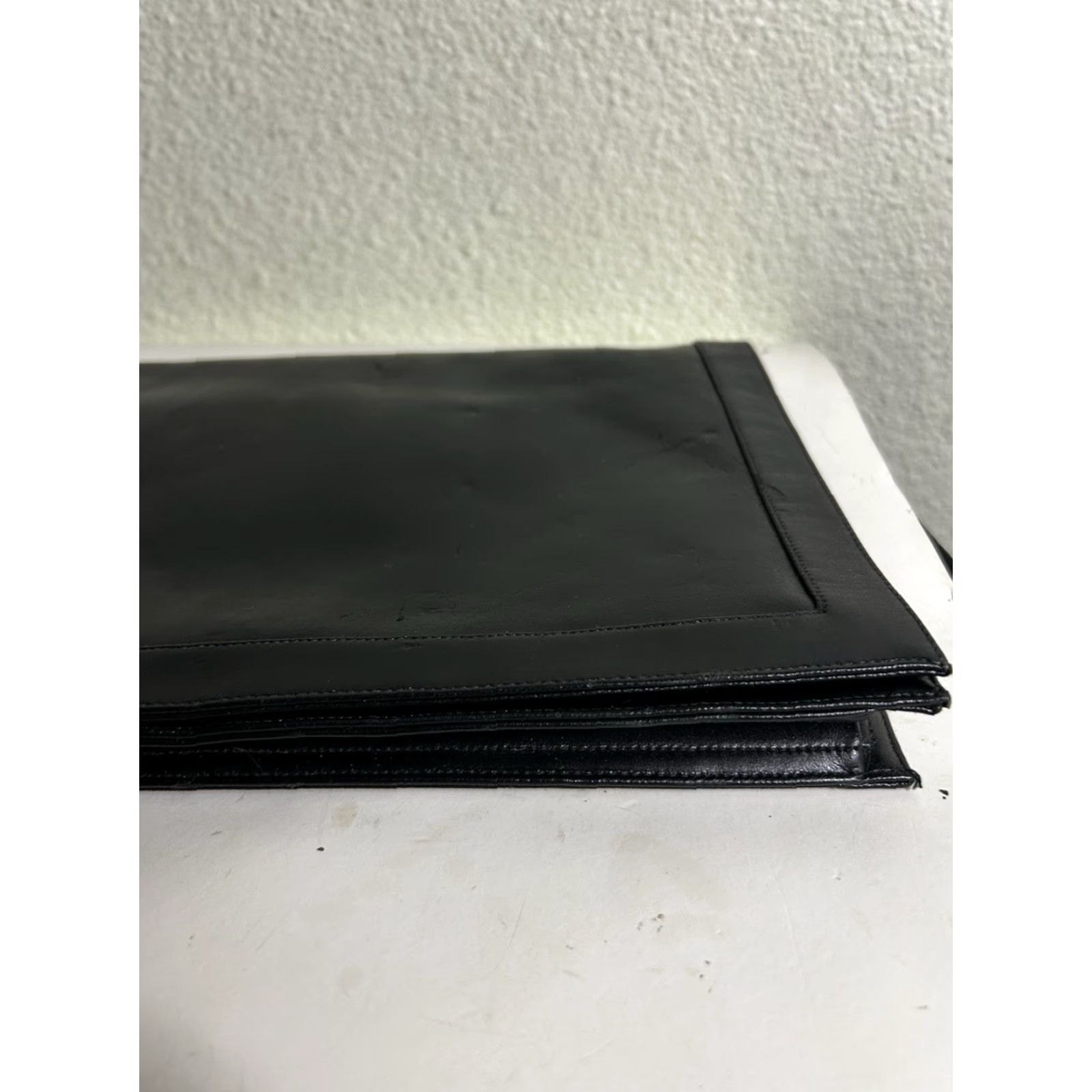 Vintage Lou Taylor Vintage Purse Black Leather Mirror Italy 12x8x1 Clutch Women Womens Size ONE SIZE - 7 Thumbnail