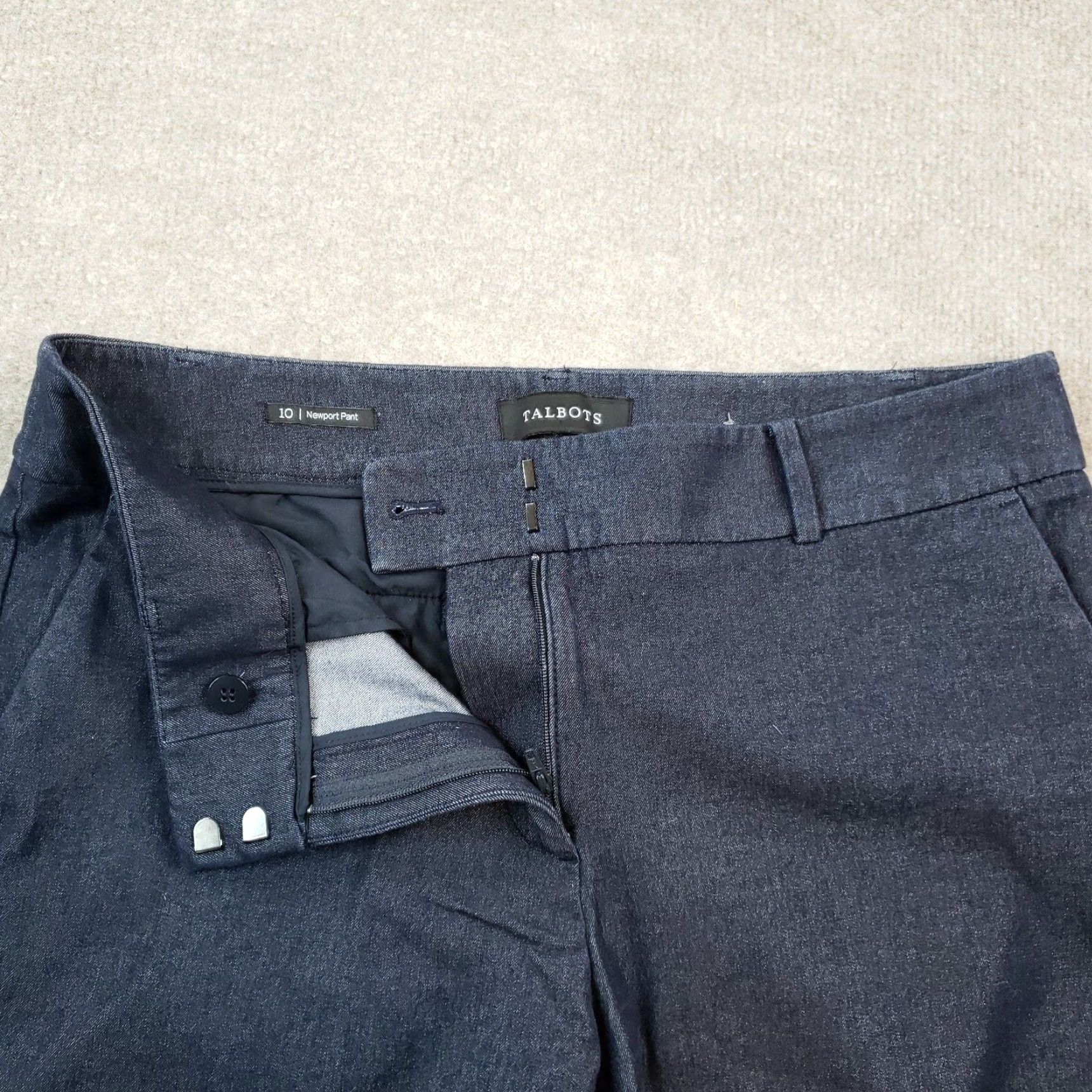 Talbots Womens Talbots Blue Newport Bootcut Stretch Pants 10 Extra Large Size 33" - 6 Thumbnail