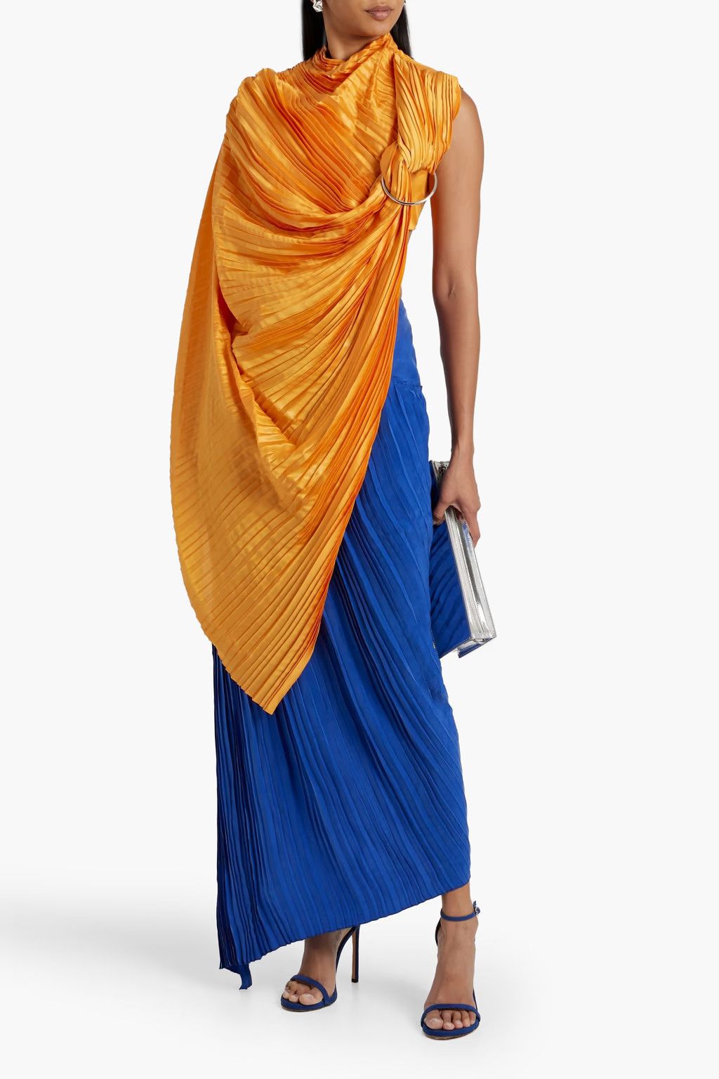 Balmain o1y0525 Maxi Dress in Orange/Blue Size XS / US 0-2 / IT 36-38 - 4 Thumbnail