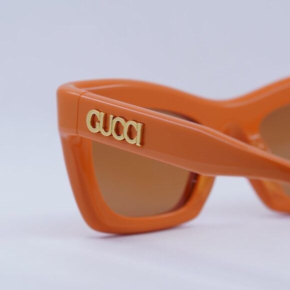 Gucci 🕶️ New Gucci GG1773S 004 Sunglasses - Orange Frame Size ONE SIZE - 9 Thumbnail