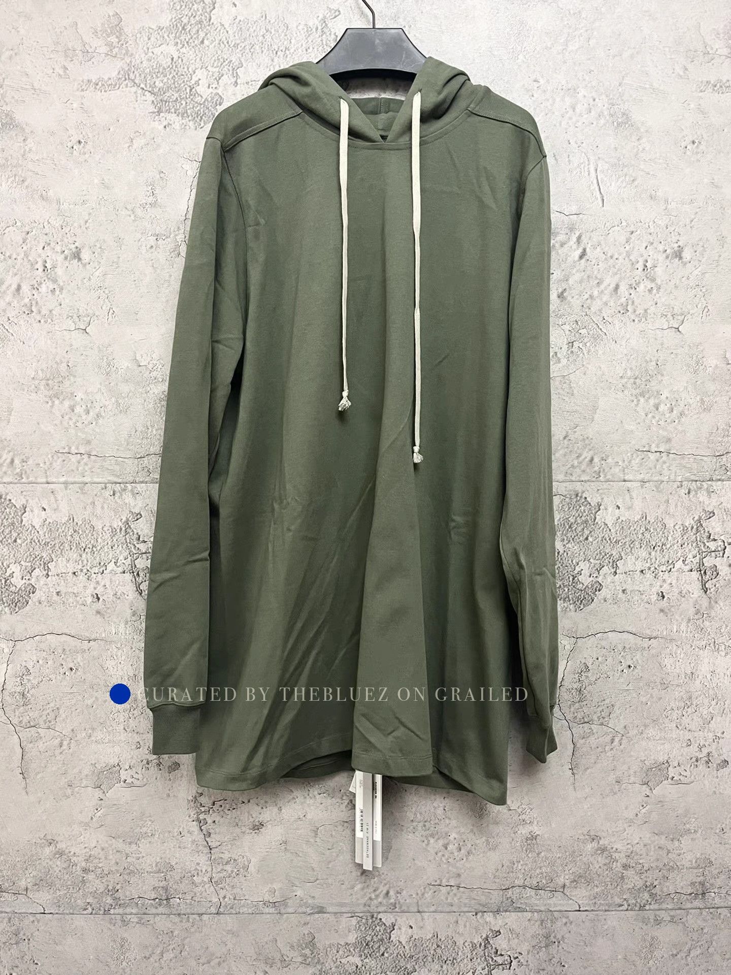 Rick Owens Green Long Sleeve Drawstring Hoodie Size US S / EU 44-46 / 1 - 1 Thumbnail