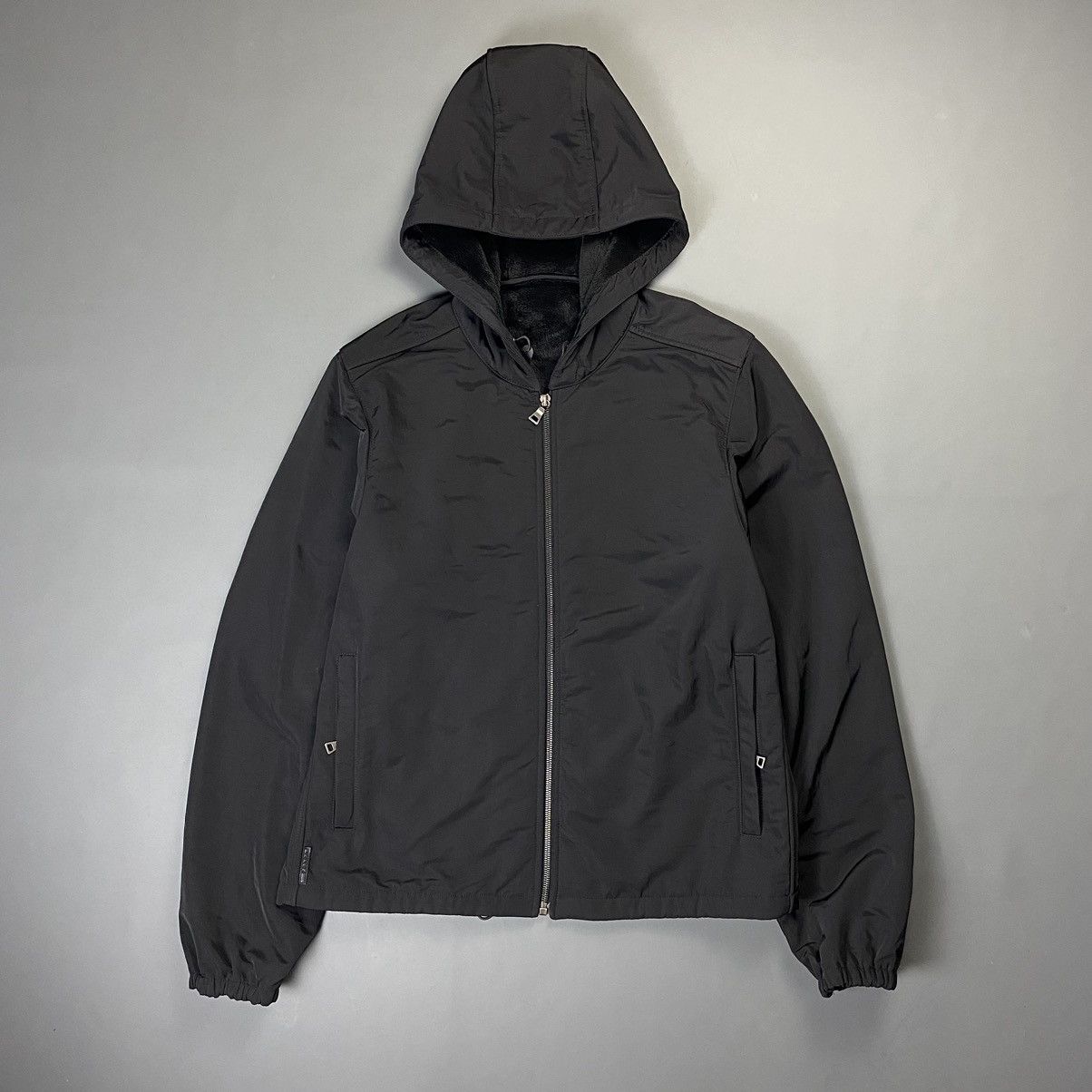 image of Prada - Nylon Black Tab Jacket, Men's (Size Large)