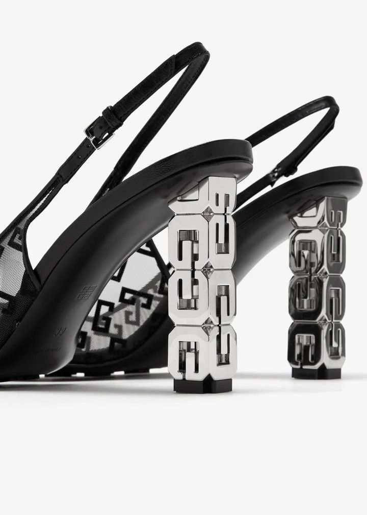 Givenchy o1w1db10326 G Cube Slingback 85mm with Toe Cap in Black Size US 6.5 / IT 36.5 - 2 Thumbnail