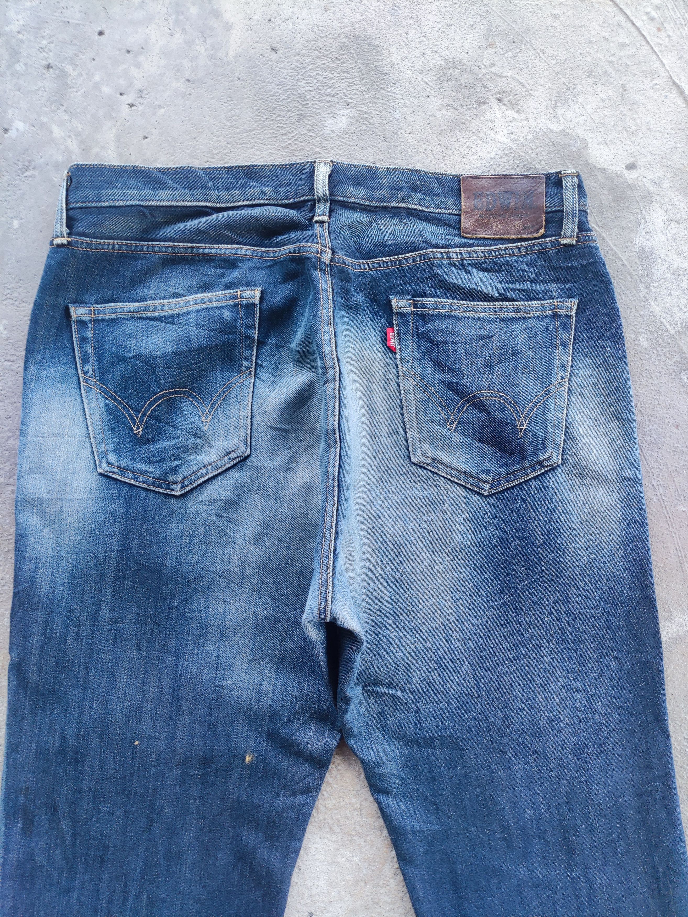Edwin Vintage Edwin 504 Japan Distress Faded Denim Size US 37 - 10 Thumbnail