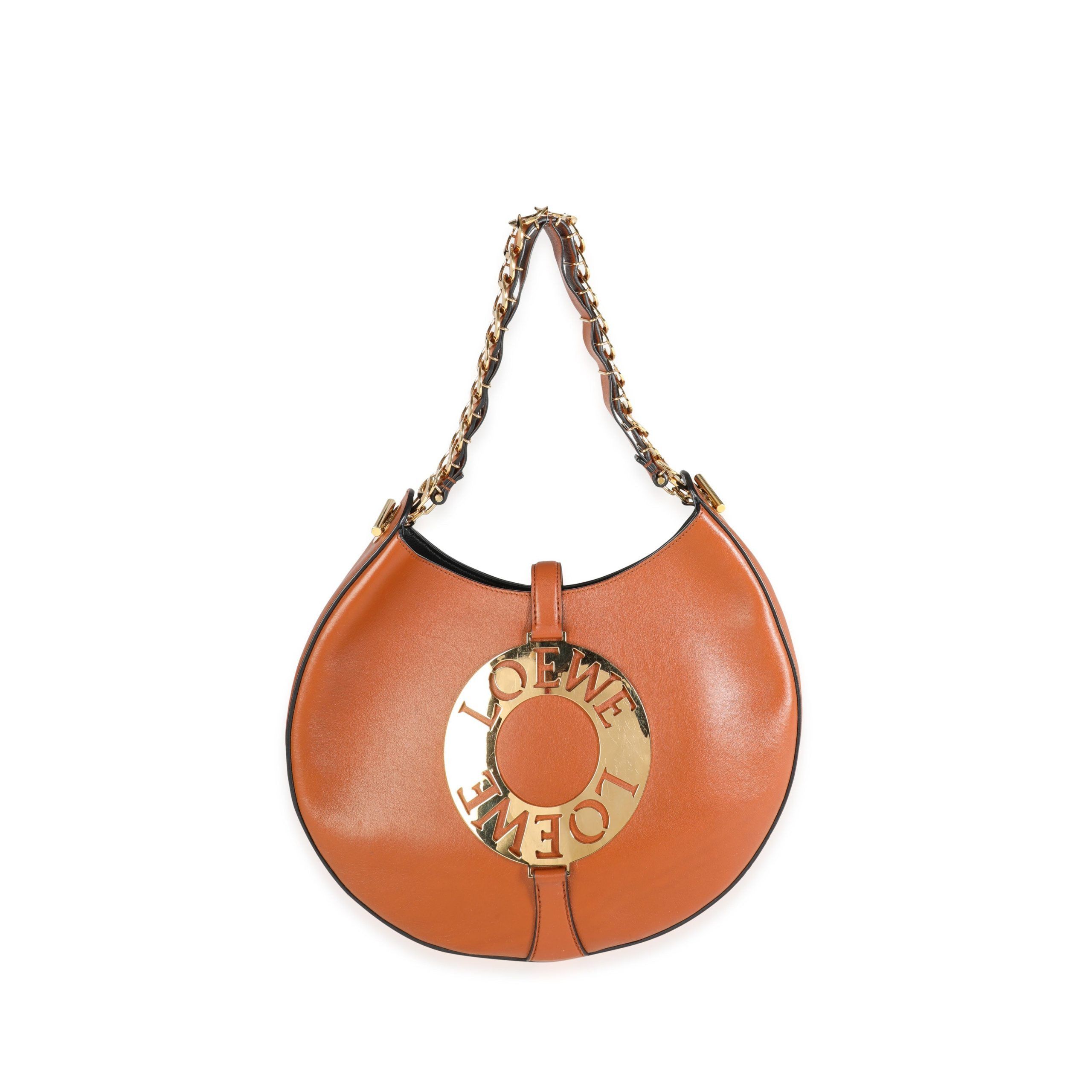 image of Loewe Tan Calfskin Leather Small Joyce Shoulder Bag in Brown, Women's