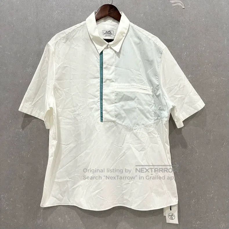 Hermes Hermes pure cotton short sleeve shirt Size US S / EU 44-46 / 1 - 1 Thumbnail