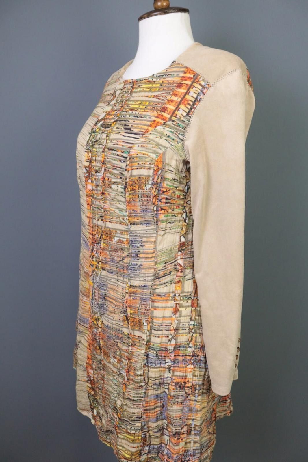Designer Aventures des Toiles Multicolor Printed A-Line Dress 46 Size M / US 6-8 / IT 42-44 - 5 Thumbnail