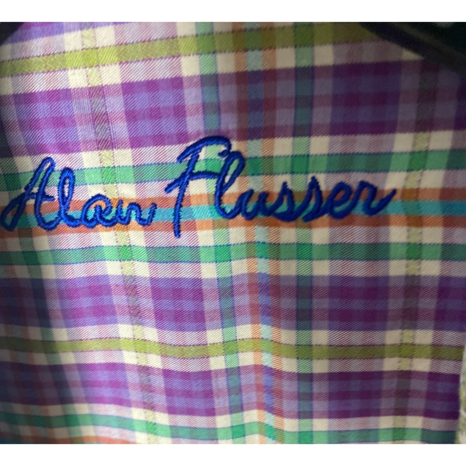 Alan Flusser ALAN FLUSSER MEN'S PURPLE PLAID BUTTON-DOWN DRESS SHIRT SZ M Size US M / EU 48-50 / 2 - 3 Thumbnail
