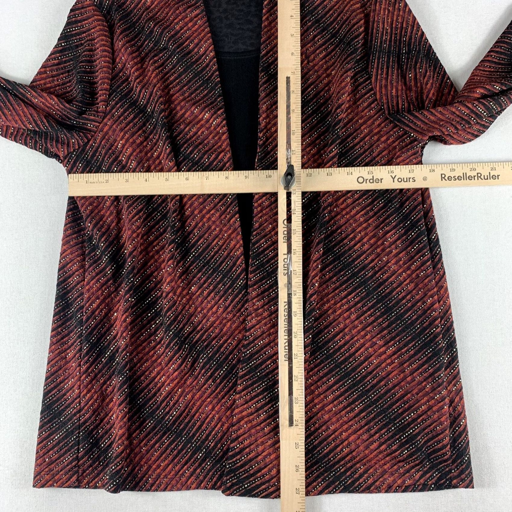 JM Collection JM COLLECTION PETITE Blouse WOMENS SIZE P/XL ORANGE BLACK STRIPED Size XL / US 12-14 / IT 48-50 - 3 Thumbnail