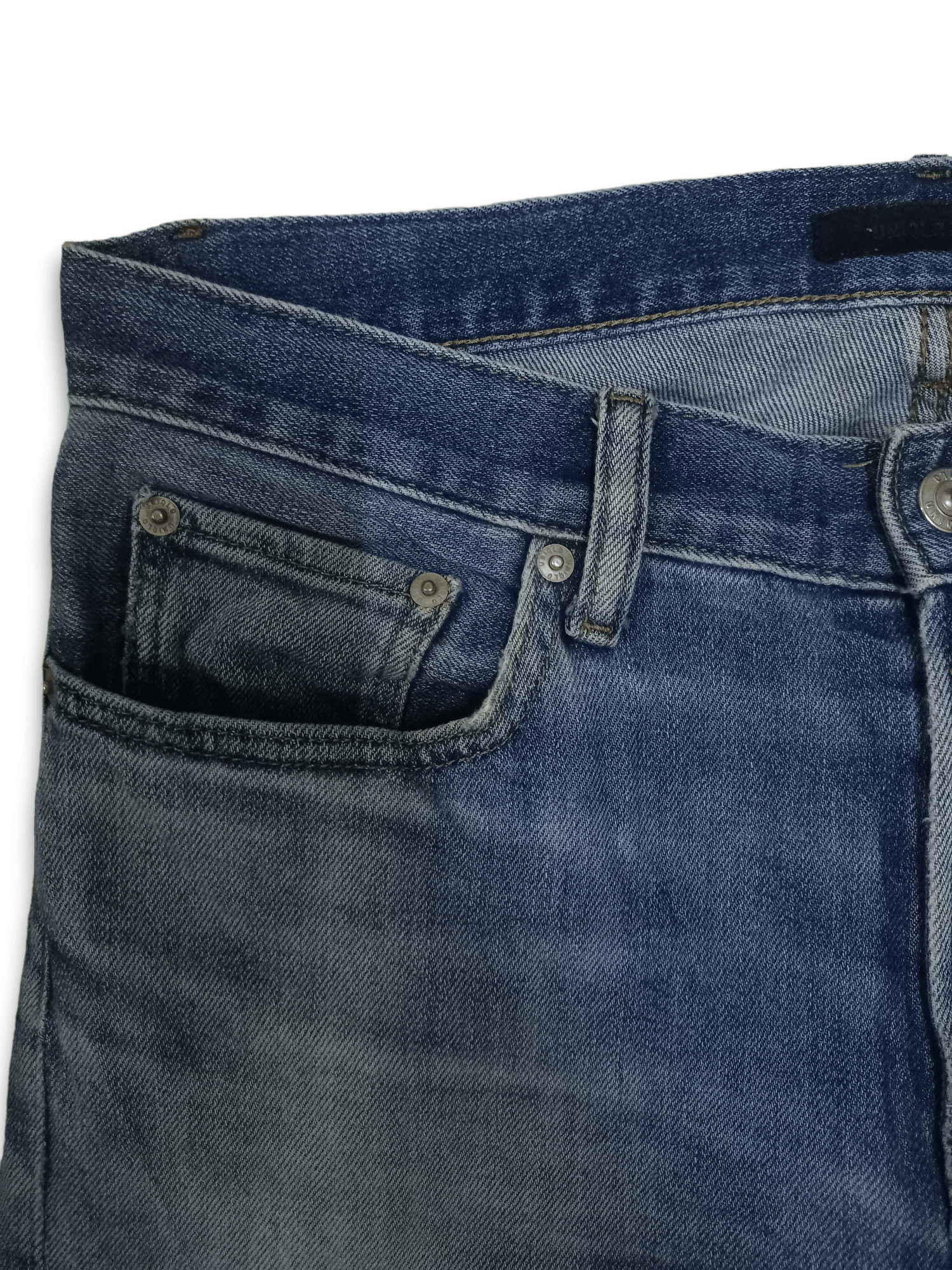 Japanese Brand × Uniqlo Vintage Uniqlo Blue Wash Classic Style Distressed Jeans Size US 33 - 5 Thumbnail