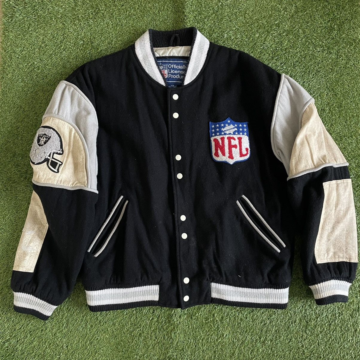 Vintage Los Angeles Raiders Jacket Varsity Mens L Oversized