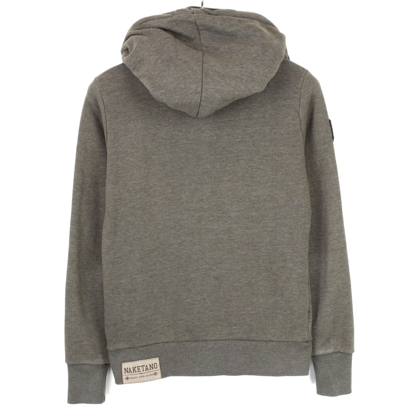 Logo 7 Naketano Sweatshirt Women's SMALL Pullover Pockets Patch Logo Melange Brown Size S / US 4 / IT 40 - 2 Thumbnail