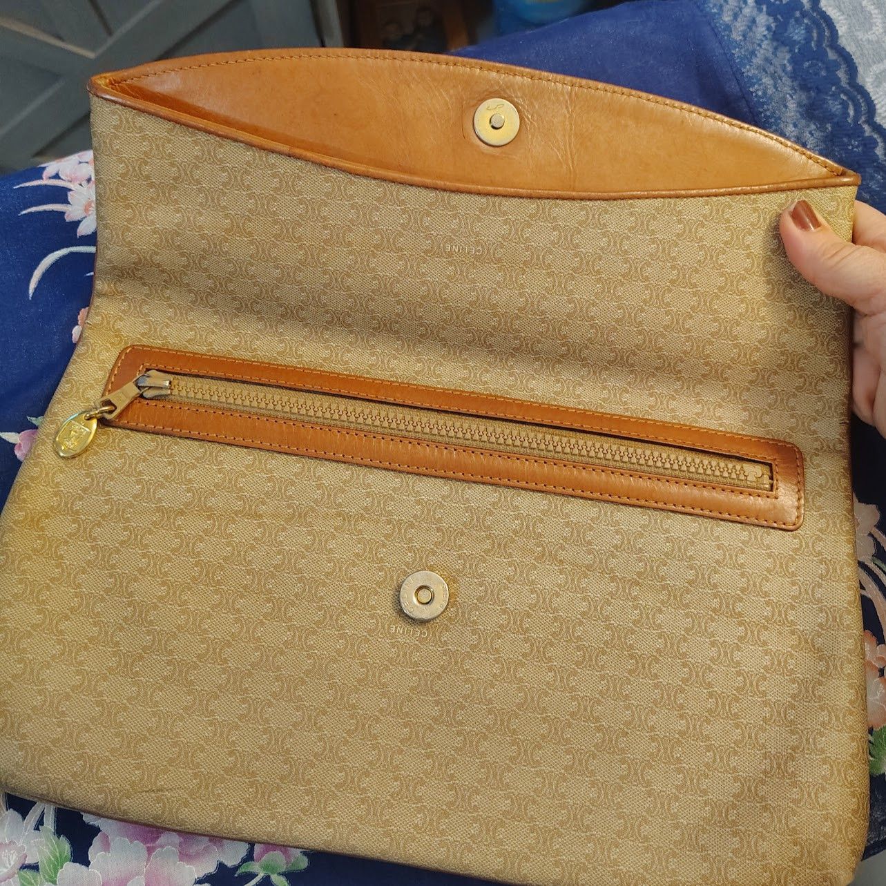 Celine intage Celine Macadam clutch coated canvas with leather trim Size ONE SIZE - 2 Thumbnail