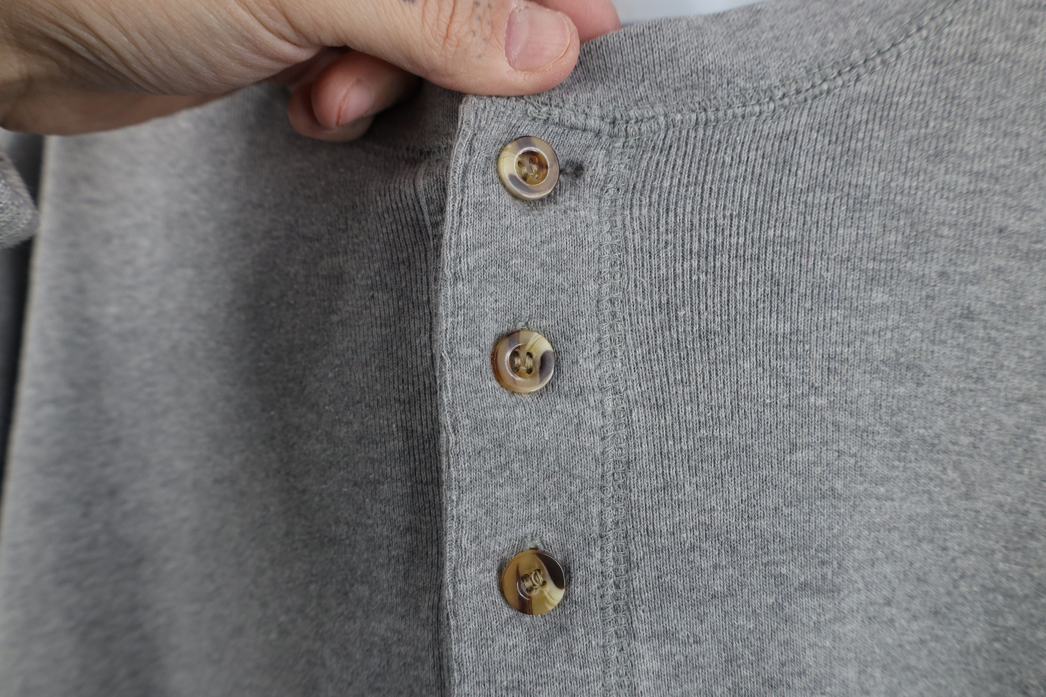 Vintage Vintage 90s Streetwear Cotton Ribbed Knit Henley T-Shirt Size US L / EU 52-54 / 3 - 4 Thumbnail