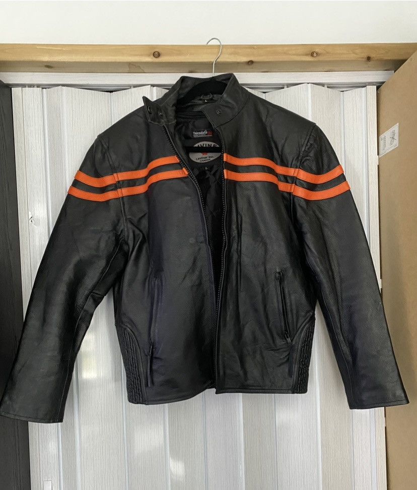Other Vintage Leather Jacket w Racing Stripes - Men’s Large Size US L / EU 52-54 / 3 - 1 Thumbnail