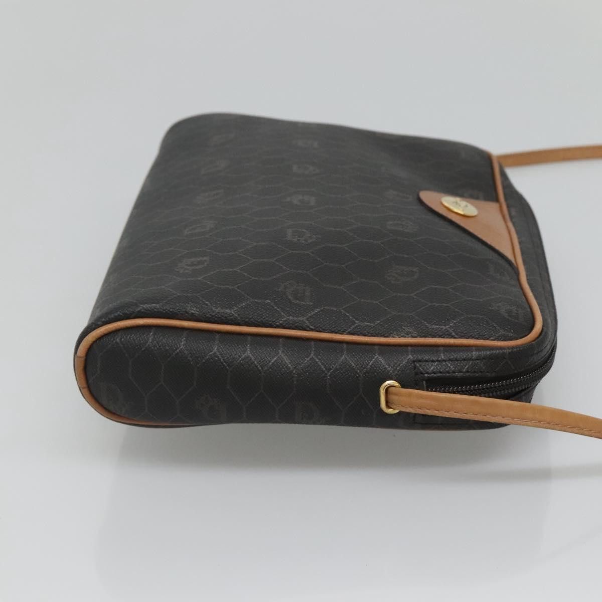 DIOR Honeycomb Canvas Shoulder Bag Black Gold