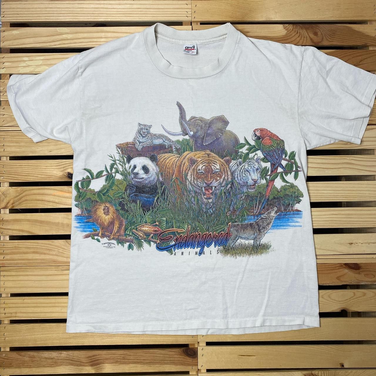 Anvil Vintage Endangered Animals White Nature Tee Size XL Size US XL / EU 56 / 4 - 1 Thumbnail