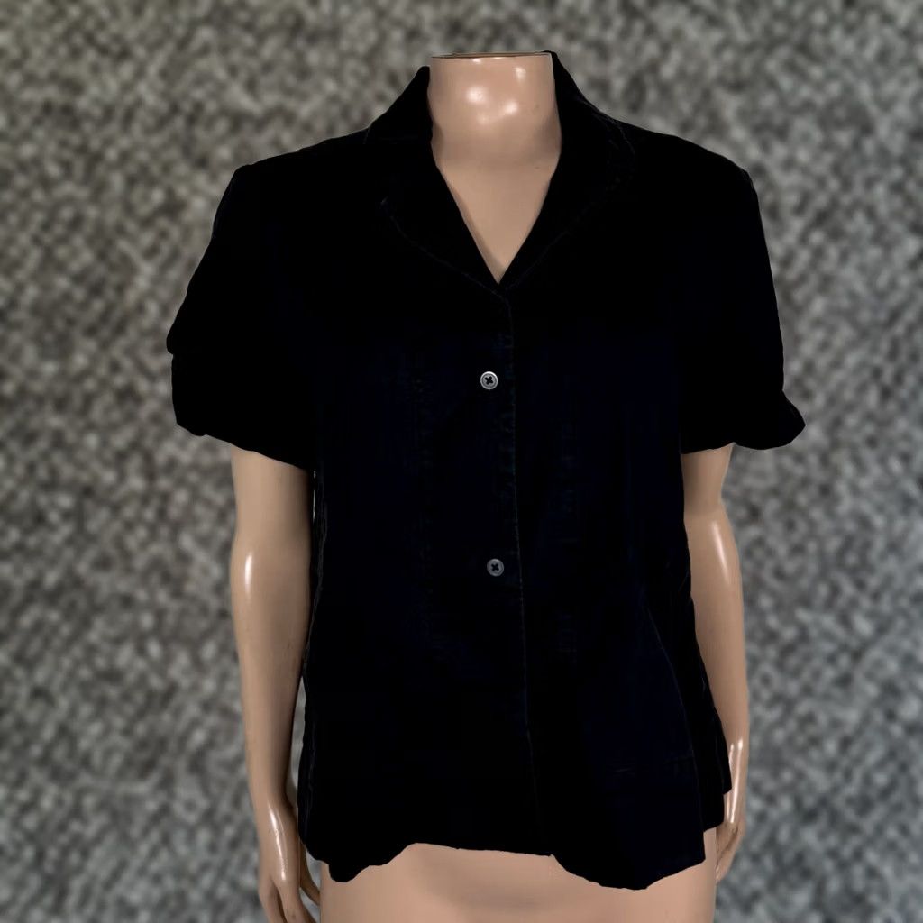 Everlane Everlane Women's Shirt Top Linen Button Short Sleeve Casual Classic Black 8 Shirt Womens Linen Button-Up 40 Bust 22hem Spring Summer Fall Size M / US 6-8 / IT 42-44 - 1 Thumbnail