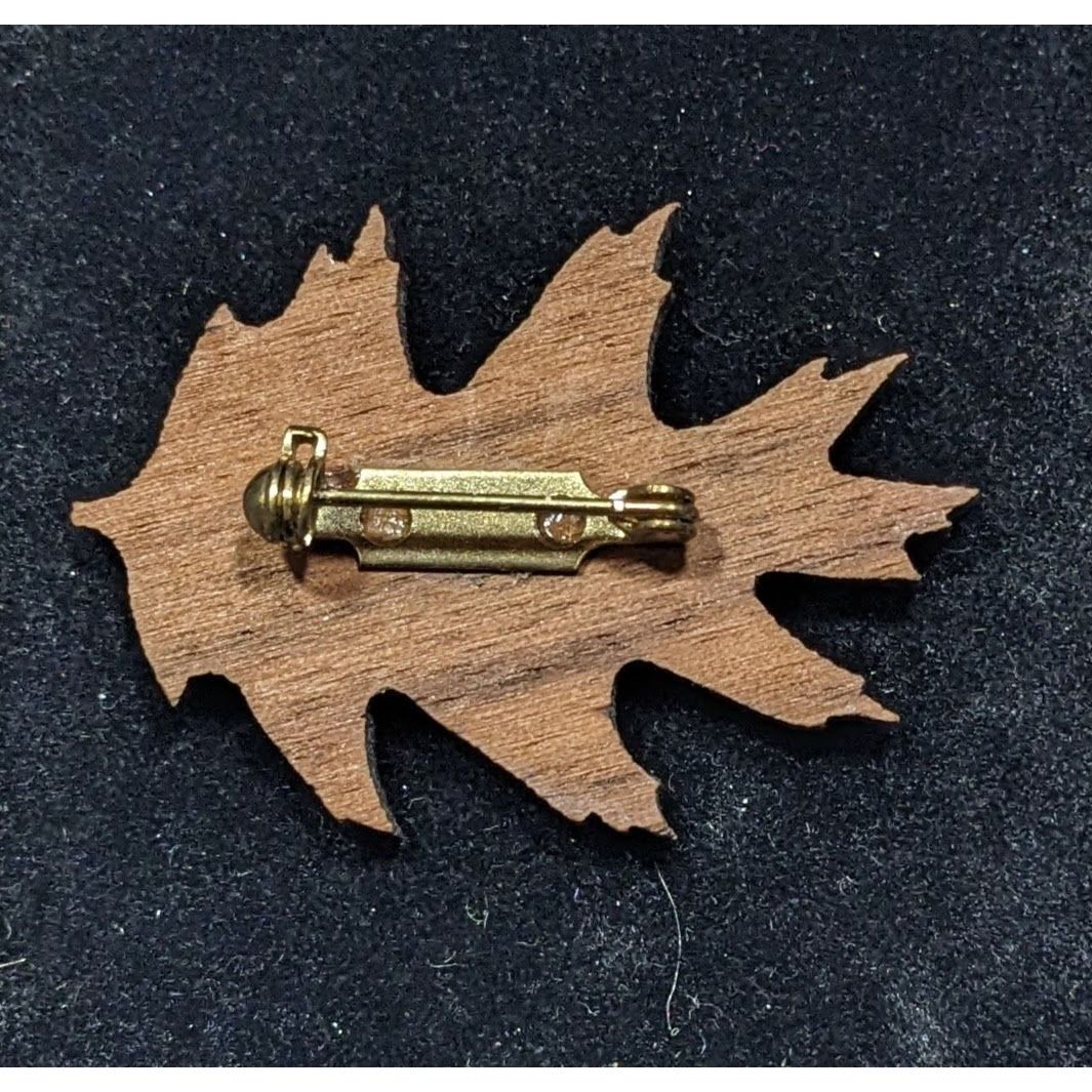 Other Vintage Brown Wood Maple Leaf Shaped Brooch Size ONE SIZE - 4 Thumbnail