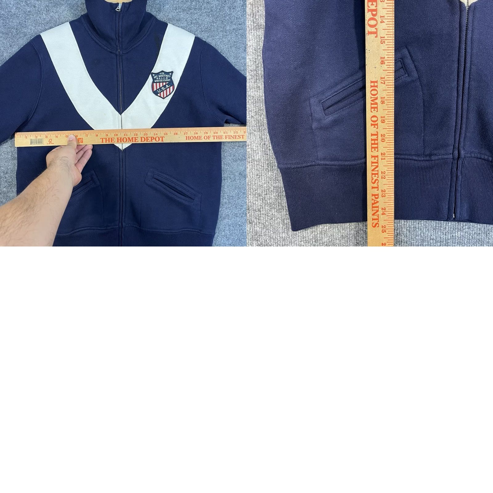 Polo Ralph Lauren VINTAGE Polo Ralph Lauren USA Mt Whitney Patch Sweatshirt Mens XL White Navy Zip Size US XL / EU 56 / 4 - 8 Thumbnail