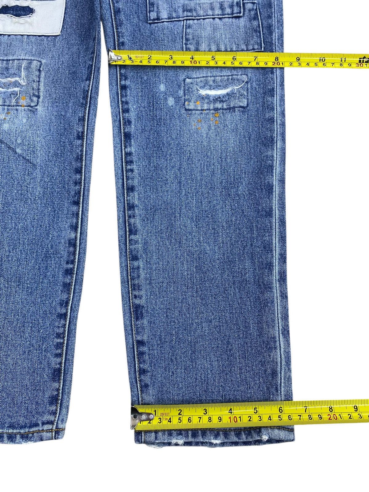 Japanese Brand Japanese Brand Acid Blue Wash Style Patchwork Jeans Size US 32 / EU 48 - 8 Thumbnail